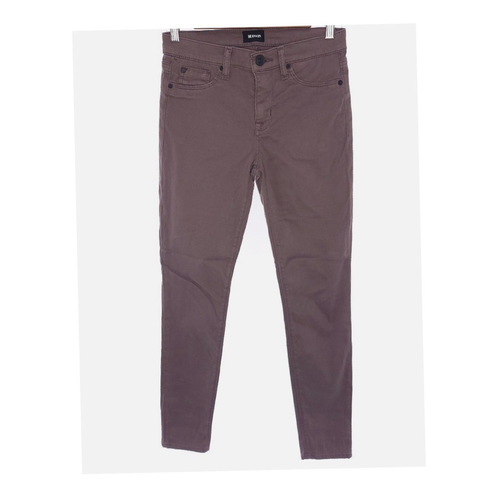 HUDSON JEANS Nico Mid-Rise Super Skinny Jeans Pants ICGN BROWN Stretch SZ 28